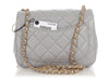 Chanel Mini Light Gray Quilted Lambskin Pearl Crush Flap