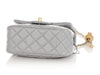 Chanel Mini Light Gray Quilted Lambskin Pearl Crush Flap