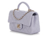 Chanel Mini Lilac Quilted Lambskin Top Handle Bag