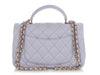 Chanel Mini Lilac Quilted Lambskin Top Handle Bag