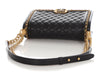 Chanel Old Medium Black Quilted Caviar Chain Around Boy