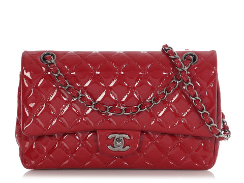 Chanel Medium/Large Red Patent Classic Double Flap