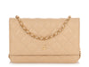 Chanel Beige Quilted Caviar Wallet on Chain WOC