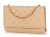 Chanel Beige Quilted Caviar Wallet on Chain WOC