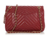 Chanel Small Red Chevron-Quilted Calfskin Rock The Corner Flap