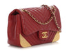 Chanel Small Red Chevron-Quilted Calfskin Rock The Corner Flap