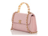 Chanel Pink Lambskin Enamel Top Handle Clutch