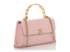 Chanel Pink Lambskin Enamel Top Handle Clutch