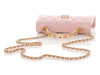 Chanel Pink Lambskin Enamel Top Handle Clutch