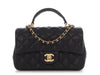 Chanel Mini Black Quilted Caviar Top Handle Flap