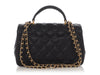 Chanel Mini Black Quilted Caviar Top Handle Flap