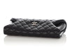 Chanel Black Part-Quilted Lambskin Fold Up Again Clutch