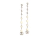 Chanel Long Beads and Pearls Logo Pierced Drop Earrings