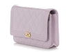 Chanel Lilac Metallic Patent Boy Wallet On Chain