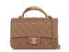 Chanel Mini Beige Quilted Lambskin Top Handle