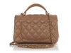 Chanel Mini Beige Quilted Lambskin Top Handle