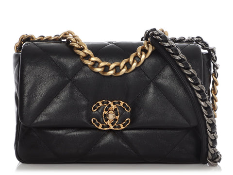 Chanel Medium Black Quilted Goatskin 19 Flap