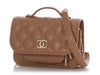 Chanel Beige Quilted Caviar Business Affinity Flap Clutch