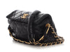 Chanel Small Black Crumpled Quilted Lambskin CC Links Shoulder Bag