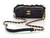 Chanel Small Black Crumpled Quilted Lambskin CC Links Shoulder Bag