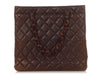 Chanel Vintage Brown Quilted Lambskin Tote