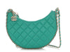 Chanel Mini Green Quilted Lambskin Chain Around Hobo