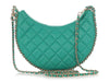 Chanel Mini Green Quilted Lambskin Chain Around Hobo