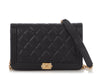 Chanel Black Quilted Caviar Boy Wallet on Chain WOC