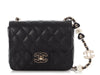 Chanel Mini Black Quilted Lambskin Heart Charms Flap