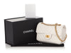 Chanel Mini White Chevron-Quilted Aged Calfskin Reissue 2.55