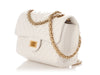 Chanel Mini White Chevron-Quilted Aged Calfskin Reissue 2.55