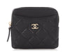 Chanel Black Quilted Caviar Zip Coin Purse