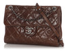 Chanel Vintage Brown Quilted Glazed Caviar Flap