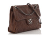 Chanel Vintage Brown Quilted Glazed Caviar Flap