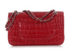 Chanel Medium/Large Red Shiny Alligator Classic Double Flap