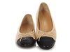 Chanel Beige and Black Ballet Flats