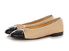 Chanel Beige and Black Ballet Flats