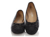 Chanel Black and Gray Plaid Wool Ballet Flats