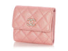 Chanel Iridescent Pink Quilted Caviar Compact Wallet