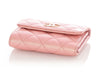 Chanel Iridescent Pink Quilted Caviar Compact Wallet