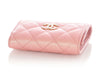 Chanel Iridescent Pink Quilted Caviar Compact Wallet