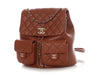 Chanel Medium Brown Quilted Calfskin Duma Pockets Drawstring Backpack