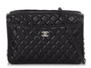 Chanel Black Quilted Shiny Calfskin Camera Bag