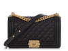 Chanel Old Medium Black Quilted Lambskin Boy Bag