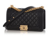 Chanel Old Medium Black Quilted Lambskin Boy Bag