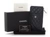 Chanel Navy Quilted Caviar Zip Phone Pouch