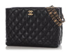 Chanel Small Black Quilted Soft Caviar Coco First Shopping Tote