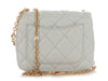 Chanel Light Blue Quilted Lambskin Jeweled Chain Flap