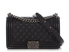 Chanel Old Medium Black Quilted Calfskin Boy