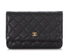 Chanel Black Quilted Caviar Wallet on Chain WOC